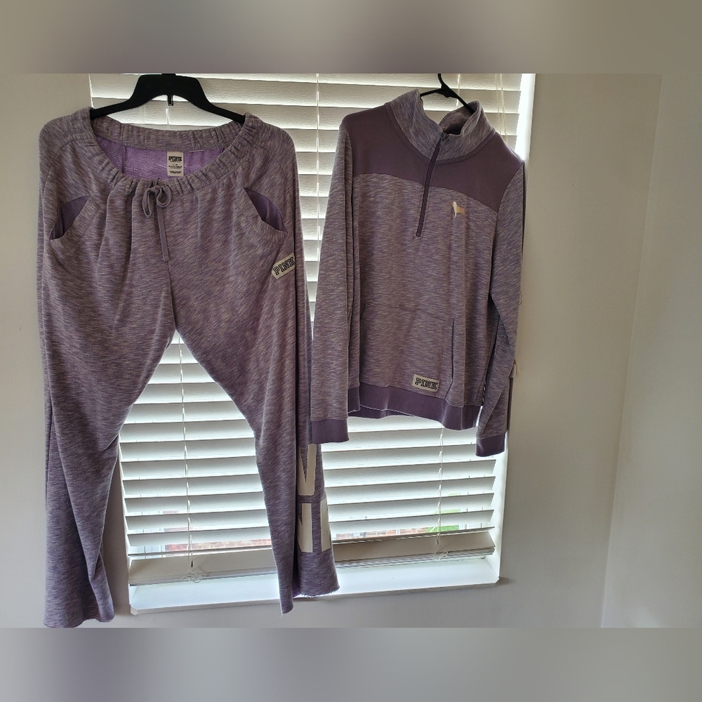 Victoria Secret sweatsuit purple and silver